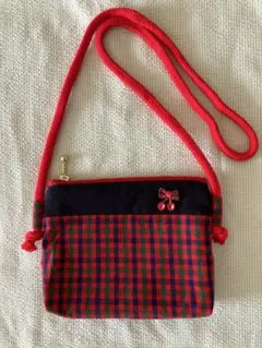 ポシェット　ショルダーバッグ　ファミリア風　さくらんぼ　赤