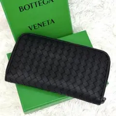 美品✨RFID内蔵 ボッテガヴェネタ イントレチャート ラウンドファスナー 財布