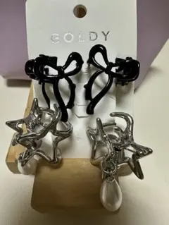 明日までお値下げ中！GOLDY ヘアクリップ　セット リボン　星のサムネイル