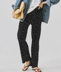 coca コカ ドット プリーツ ゆる レギンス パンツ リブ イージー M