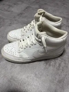 ホワイトレザー ハイカットスニーカー