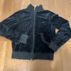 トミーヒルフィガー　ベロアパーカー　黒　S