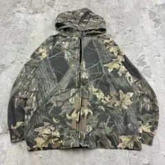 USA製　MOSSY OAK　ジップパーカー　L　ブラウン　迷彩　古着