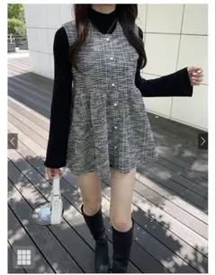 GRL ラメツイードペプラムベスト【sm206】