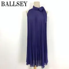 LA7103 ボールジィ ノースリーブ ボウタイリボン ワンピース ブルー 38