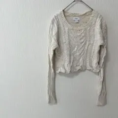 OLD NAVY アイボリー クロップドニット XS レディース　セーター