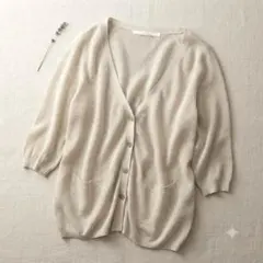 ＊Pao.de.lo 麻100% ニット カーディガン リネン ベージュ系/Mのサムネイル