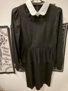 Ankrouge M フリル付き長袖ワンピース