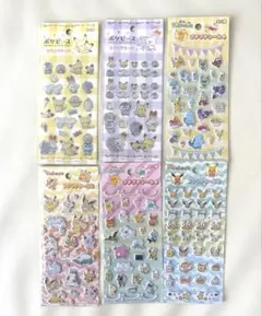 ポケピース　プチプチシール　キラキラシール　6セット　ピカチュウ　ポケモン