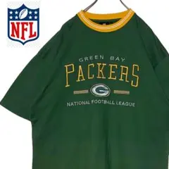NFLアパレル パッカーズtシャツ 緑✕黄色 L 刺繍ロゴ リンガーtシャツのサムネイル