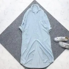 SLOBE IENA 25SS デニムライクシャツワンピース サックスブルー - メルカリ