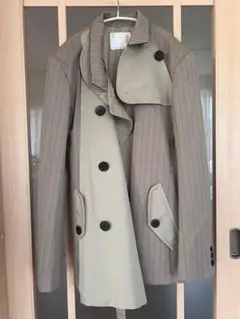 sacai トレンチコート ストライプ 異素材切替のサムネイル