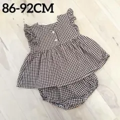 【2点セット】SHEIN ギンガムチェック セットアップ ブラウス 90