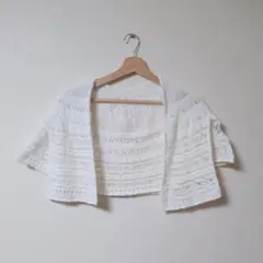 ✿最終価格✿INDIVI レース編み ホワイトカーディガン 【38/M】のサムネイル