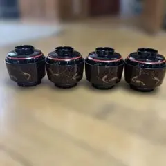 会津塗 汁粉腕 海老模様 4セット