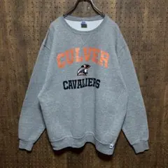 ラッセルアスレチック　スウェット　スクールロゴ　グレー　vガゼット msw039