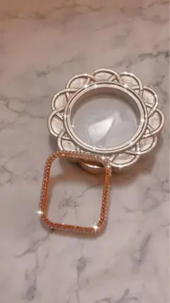 Apple Watch cover 41mm ピーチピンク　パールmix