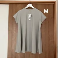 コカ エンボス加工　Aライン チュニック 半袖　ライトグレー M