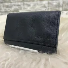 PRADA　プラダ　5連　キーケース　ロゴ　ブラック