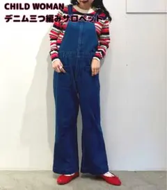 CHILD WOMAN(チャイルドウーマン)10ozデニム三つ編みサロペットのサムネイル