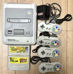 【動作確認済】Nintendo スーパーファミコン 本体コントローラー4マリオ付