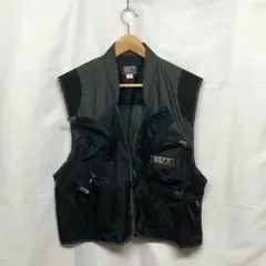 GETT ナイロン フィッシングベスト LL 黒 灰 ポケット L1807