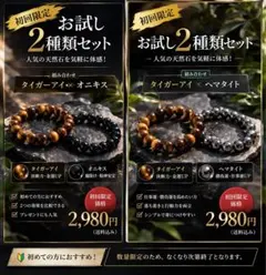 【初回限定】お試し2種セット 選べる組み合わせ パワーストーンブレスレット