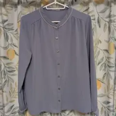 田中さま専用2点GLACIER 長袖 ブラウス ブルー パイピング Lサイズ