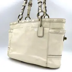 COACH 107 コーチ トートバッグ 肩掛け エナメル ターンロック