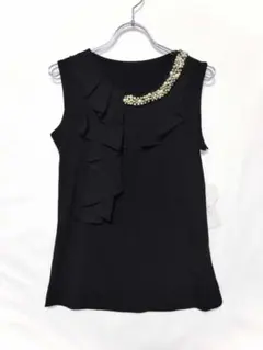 パール付きシフォンレース ノースリーブ トップス☆新品M