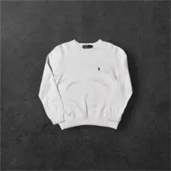 90s Polo by Ralph Lauren コットンニットセーター 白