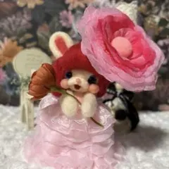SALE 羊毛フェルト うさぎ 妖精 ハンドメイド