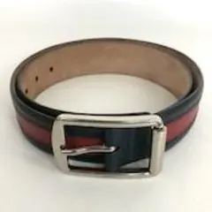 Gucci グッチ ベルト シェリーライン ネイビー レッド バックル本革