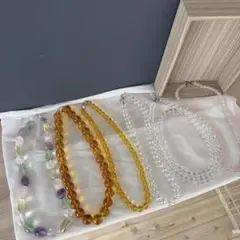 未使用お値打ち価格❗️水晶天然石パワーストーンネックレス6点まとめ売り