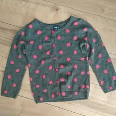 babygap 100cm 水玉カーディガン グレー 女の子 ドット