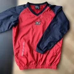 Mizuno 野球用 Vネックウェア 赤黒