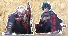 ヒロアカ ダイカットステッカー 爆豪勝己 緑谷出久