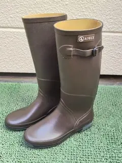 AIGLE　シャンタベル　ダーク ブラウン 長靴 バックル付き