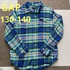 GAP 青チェック ネルシャツ　130