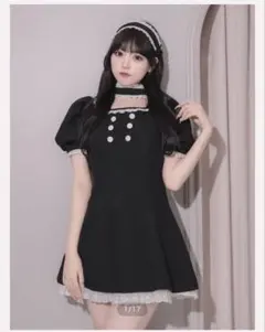 pium コットンフリルチョーカードールワンピース