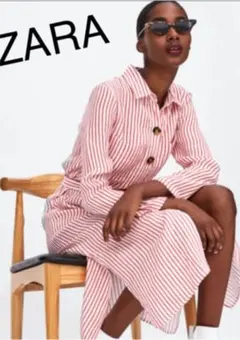 ☆ZARA ストライプ柄 シャツワンピース☆