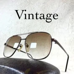 70s~80s　ビンテージサングラス　ツーブリッジ　ブラウンレンズ・フレームのサムネイル