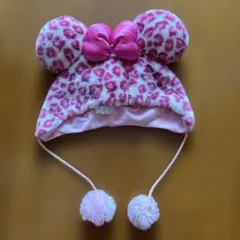 愛様専用 ディズニーファンキャップ　豹柄ピンク　ミニー