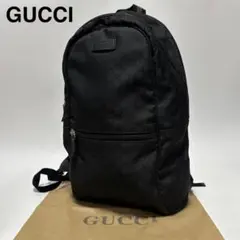 t85【極美品】グッチ　GGナイロン　ブラック　リュック　A4収納可のサムネイル