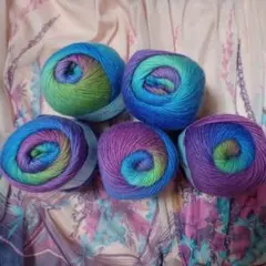 ウール100%毛糸 レインボーヤーン5点