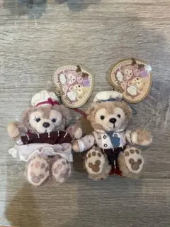 バレンタインダッフィーとシェリーメイ ぬいぐるみチャーム セット