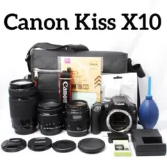 Canon Kiss X10 トリプルレンズ Wi-Fi転送 手振れ補正バック付 Canon Kiss X10 トリプルレンズ Wi-Fi転送 手振れ補正バック付 - メルカリ