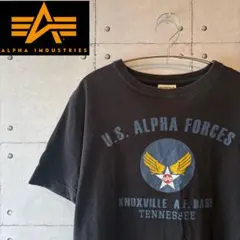 【ALPHA INDUSTRIES】US.FORCES／プリントTシャツ／古着のサムネイル