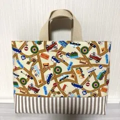 No.1003 小さめレッスンバッグハンドメイド 男の子 働く車 自動車 乗り物