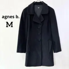 アニエスベー カシミヤ アンゴラ ウール チェスターコート ロング M 黒